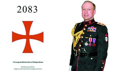 布雷维克(右)和他的《欧洲独立宣言》