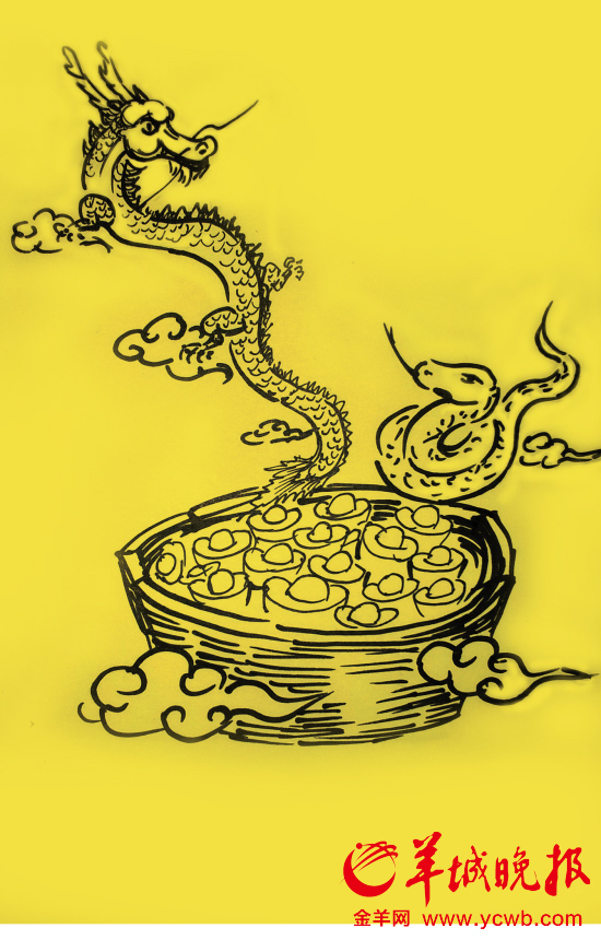 龙摆尾蛇抬头广州城中一派龙蛇混杂趣景