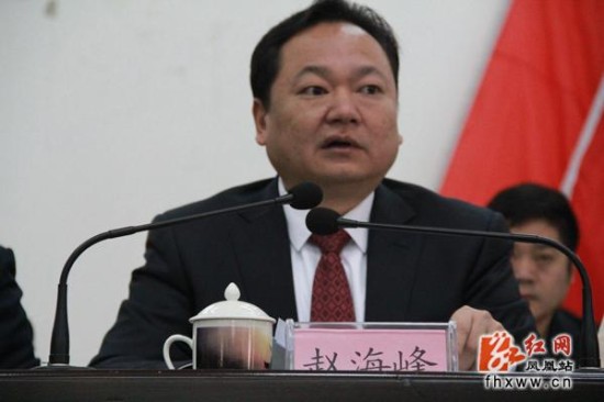 凤凰县委书记颜长文作主题报告会议现场