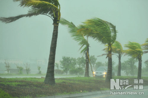 台风凯萨娜给海口带来大雨(组图)