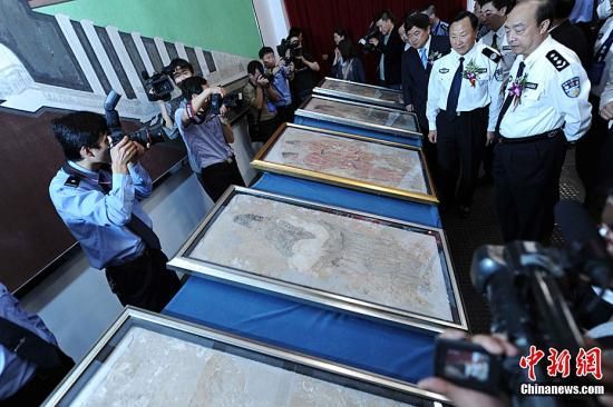 我国从境外追回被盗唐贞顺皇后敬陵五幅壁画