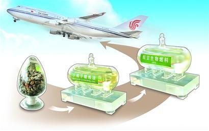 10月28日9点30分,国航一架747客机在空中飞行燃烧了10多吨生物燃油后