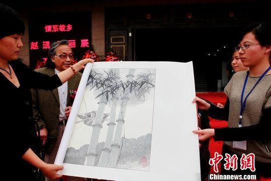 水墨丹青涌动故乡情 赵凯书画展在江苏常熟举行