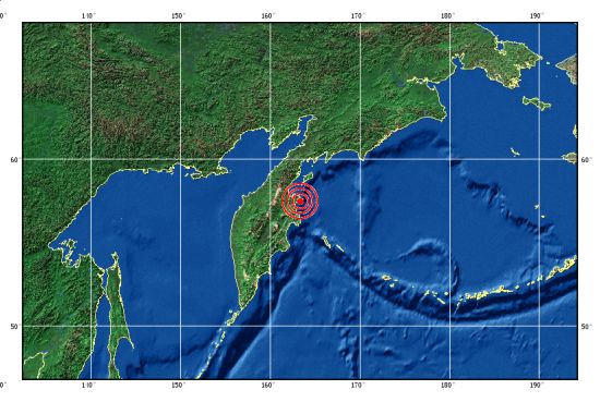 6月24日11時15分堪察加東岸附近海域發生6.2級地震