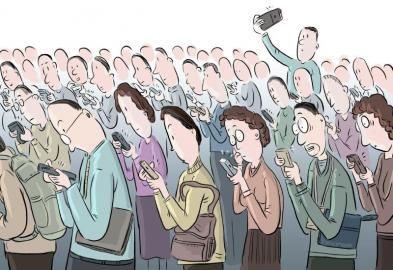 "这条微博引发了人们对手机不离手现象的关注.