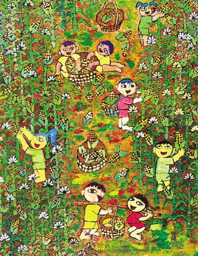 孩子用画笔描绘梦想童画中国梦昨日首发