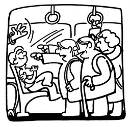 让座一幕(附漫画)