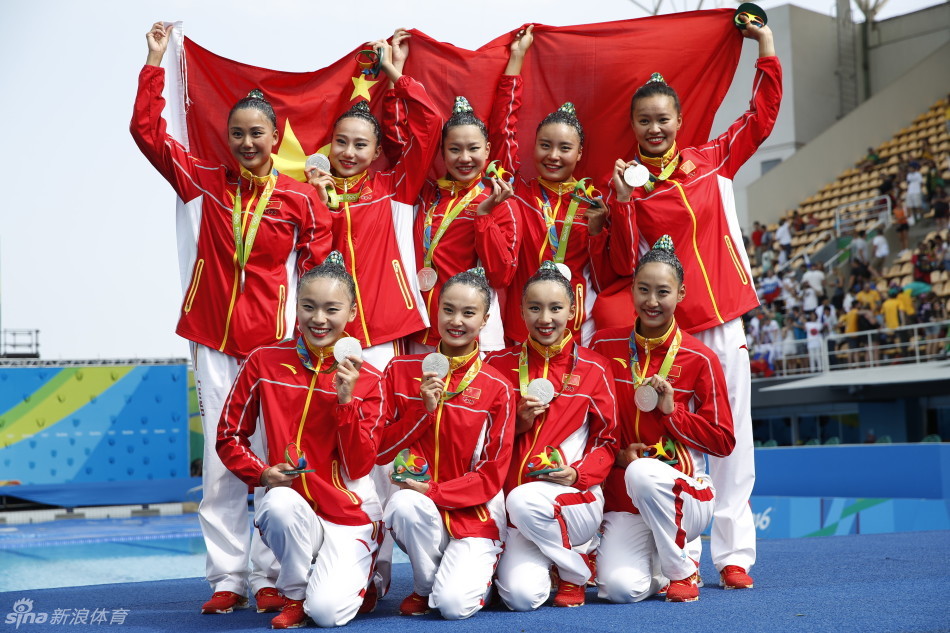  8月20日，里约奥运会花样游泳团体自由自选，中国队夺得银牌