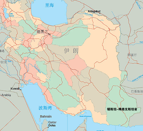 世界地图伊朗位置图片