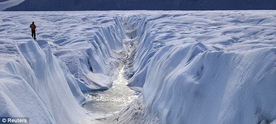 北极冰川面积图片