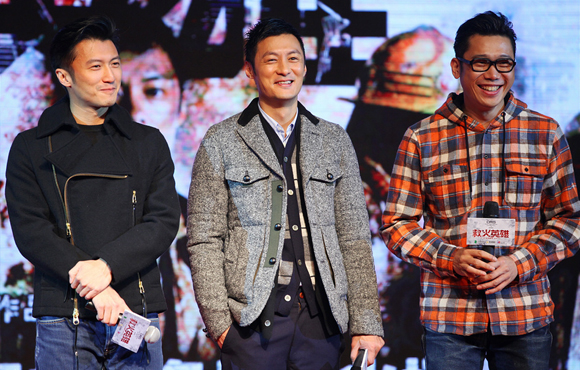 《救火英雄》首映 余文乐调侃谢霆锋身价8亿