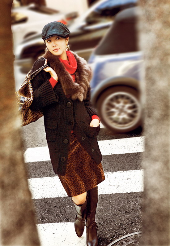 图文:金善雅冬装俏丽写真--时尚潮流达人