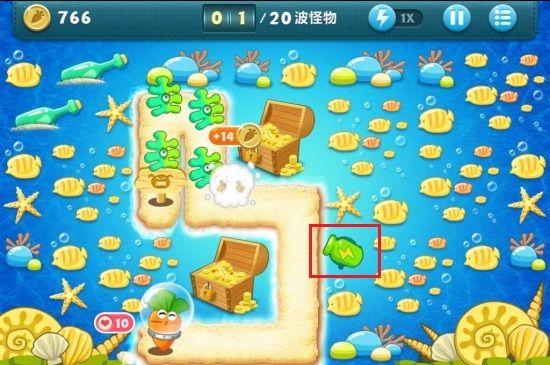 巧清道具保卫萝卜深海第1314关金萝卜攻略
