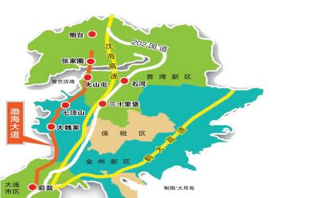 大连渤海大道规划图图片