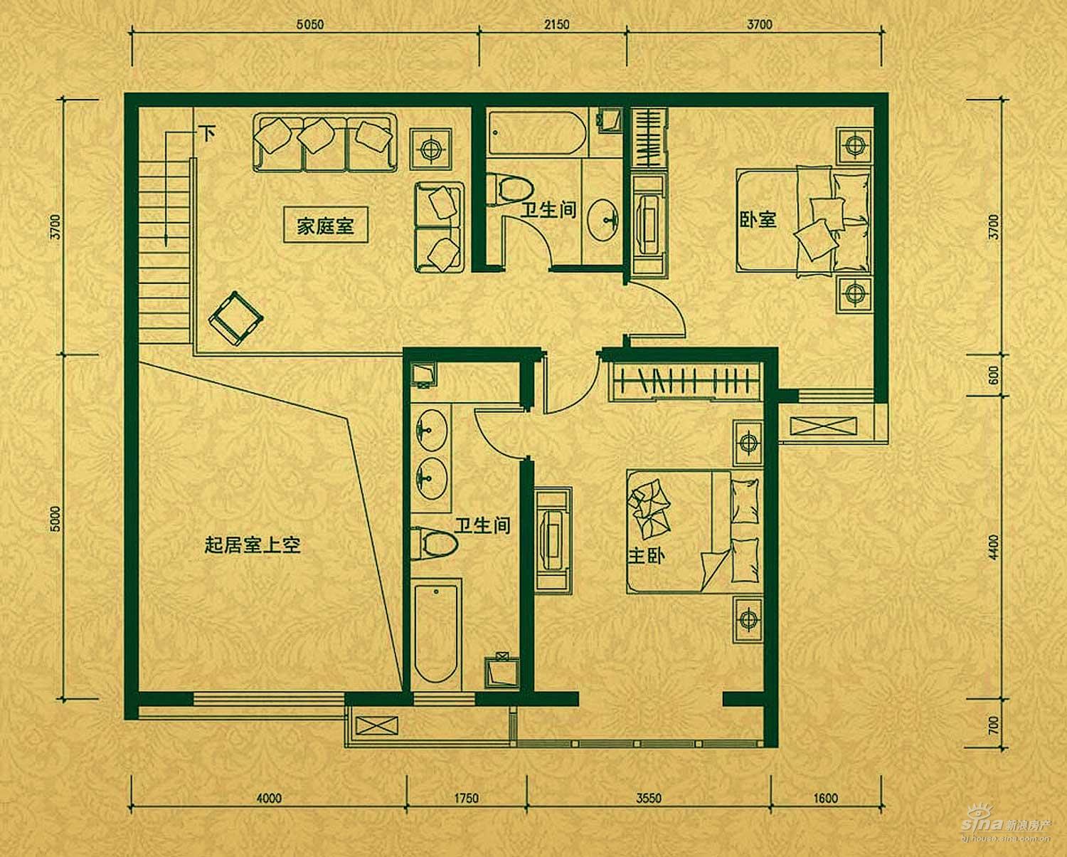 雍景四季 户型展示 f二层四室三厅三卫