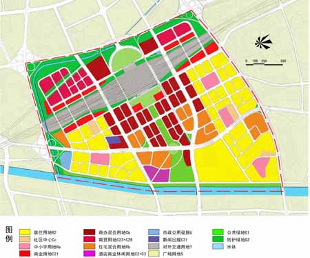 图为南京南站用地规划图