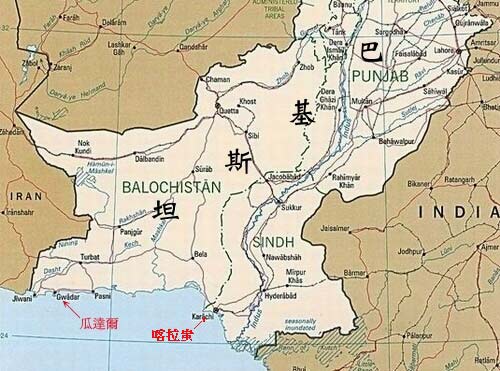图文巴基斯坦瓜达尔港口地理位置图