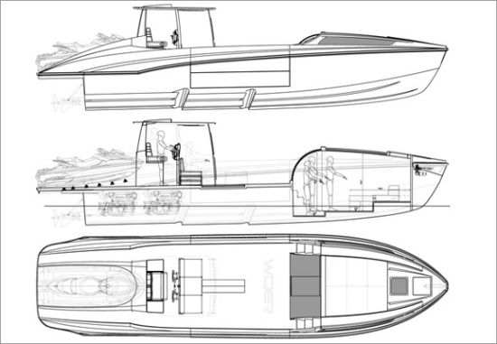 摩托艇的结构图图片