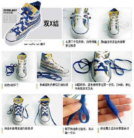 螺旋鞋带的系法图片