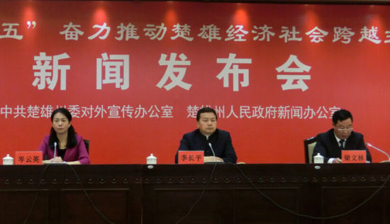 州政府新闻办副主任孟孚主持,此外,双柏县委副书记,县长梁文林,县委