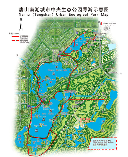 唐山南湖游览路线图图片