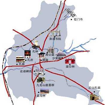 曲阜故明城(三孔)景区导游图