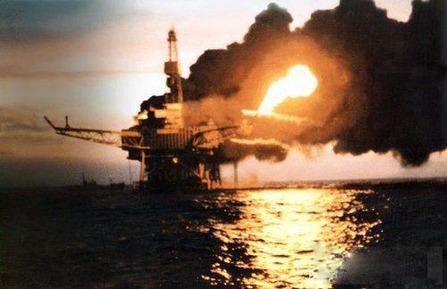 英国北海油田爆炸图片