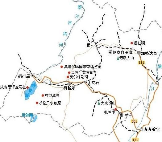 中国地图呼伦贝尔图片