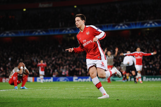图文欧冠阿森纳vs标准列日纳斯里庆祝率先破门