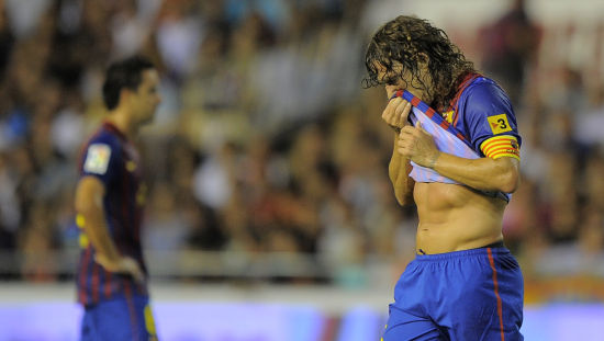 图文-[西甲]瓦伦西亚vs巴萨 普约尔有点郁闷