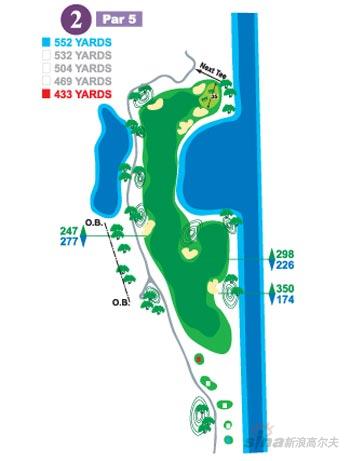 图文-上海滨海高尔夫俱乐部球道图 森林球场第2洞