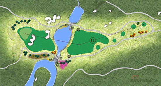圖文-九松山高爾夫俱樂部 第十一號洞球道介紹