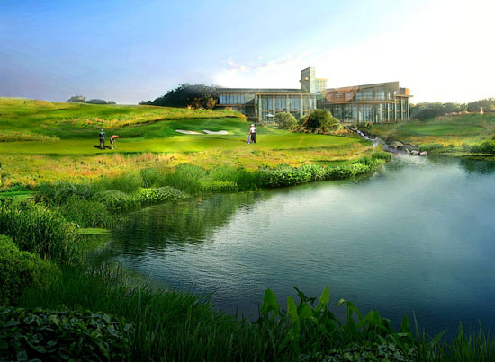 图文美芦庄园高尔夫球会效果图绿色世界远观会所