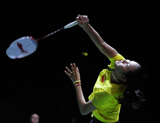 当日,在英国伦敦举行的2011年羽毛球世界锦标赛女单次轮比赛中,中国