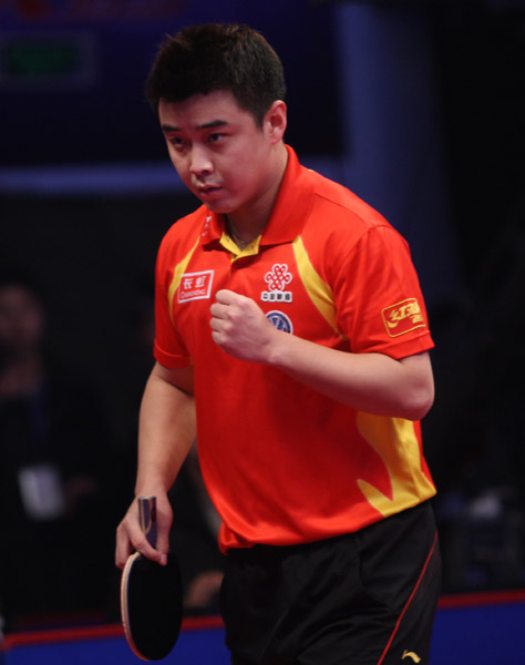 图文国球大典王皓击败王励勤封王王皓自信手势