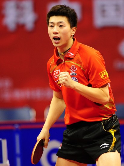 图文马龙夺世乒赛第三张入场券马龙激情庆祝得分
