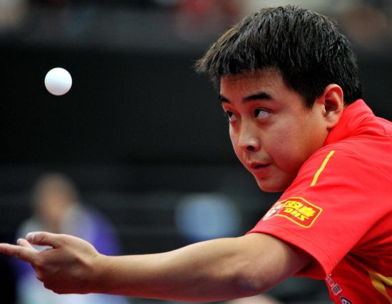 图文世乒赛王皓40水谷隼晋级4强专注的眼神