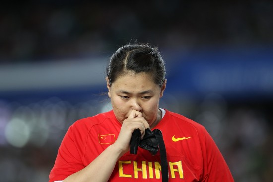 图文田径世锦赛女子链球决赛张文秀不太满意发挥