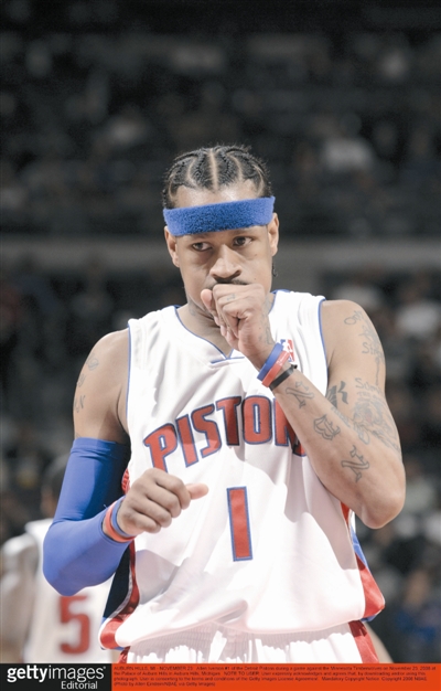 活塞昨天以80比106输给弱旅森林狼,艾弗森11投3中,只得9分,最令小艾