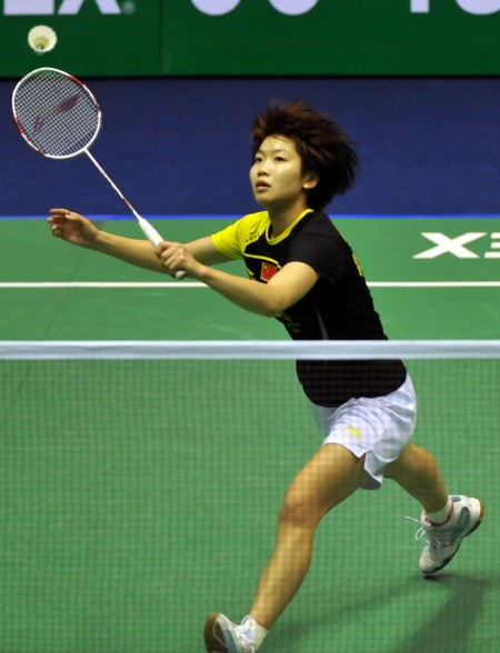 图文香港羽球公开赛19日赛况王鑫网前截杀