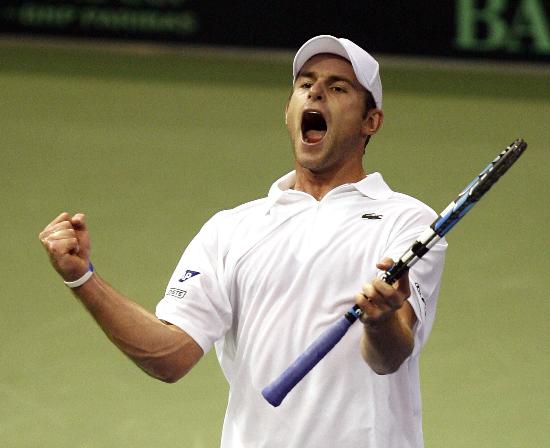 图文戴维斯杯世界组决赛首日战报罗迪克激动欢呼